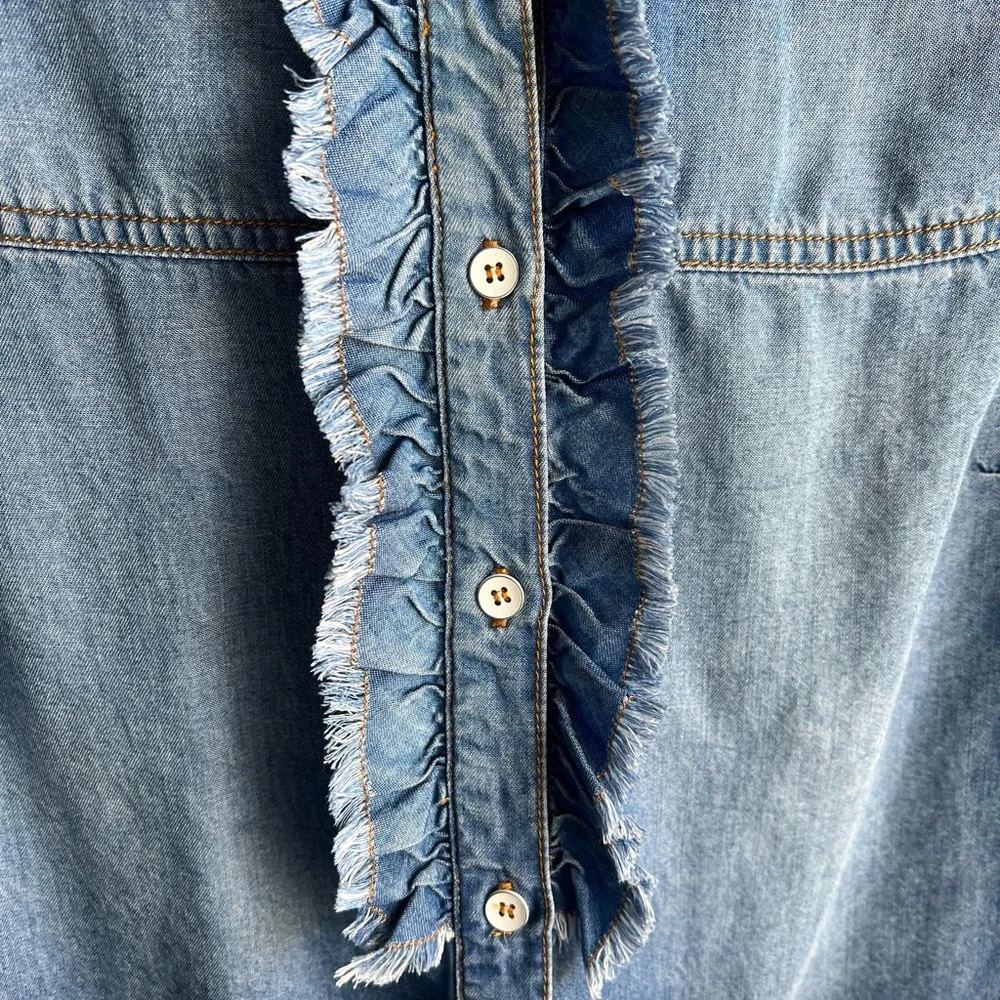 Splendid Chambray Ruffle Top - Picture 5 of 5